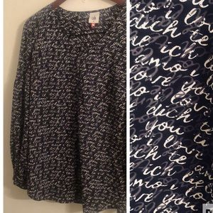 CAbi love print   Amo blouse size medium